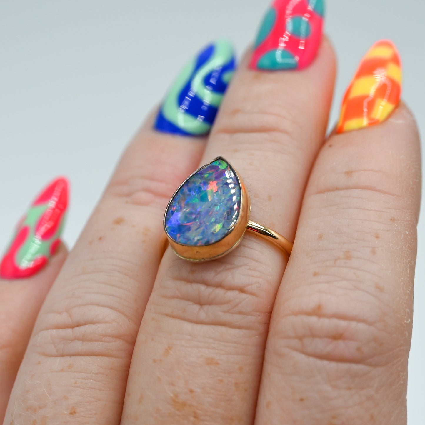 Gold fill Australian opal size 6.25
