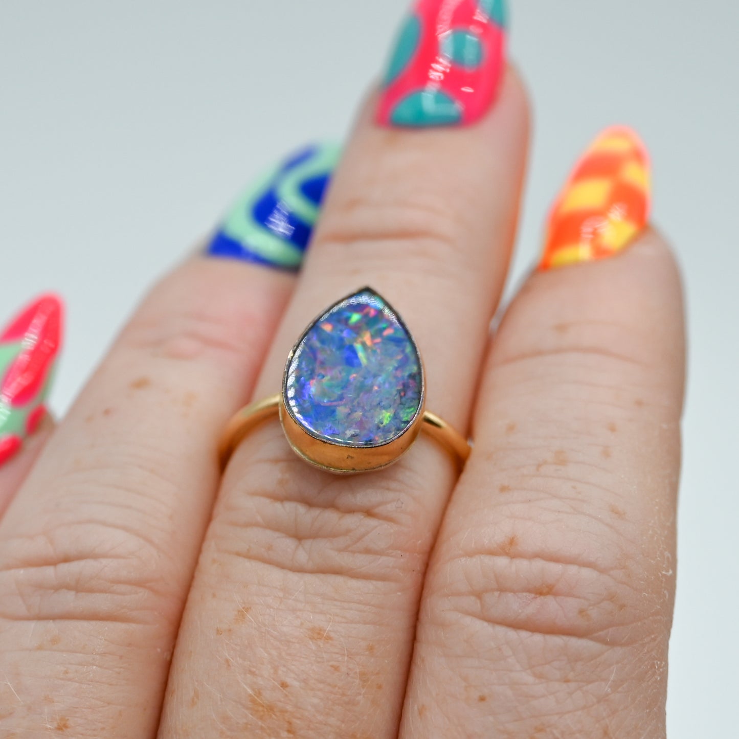 Gold fill Australian opal size 6.25
