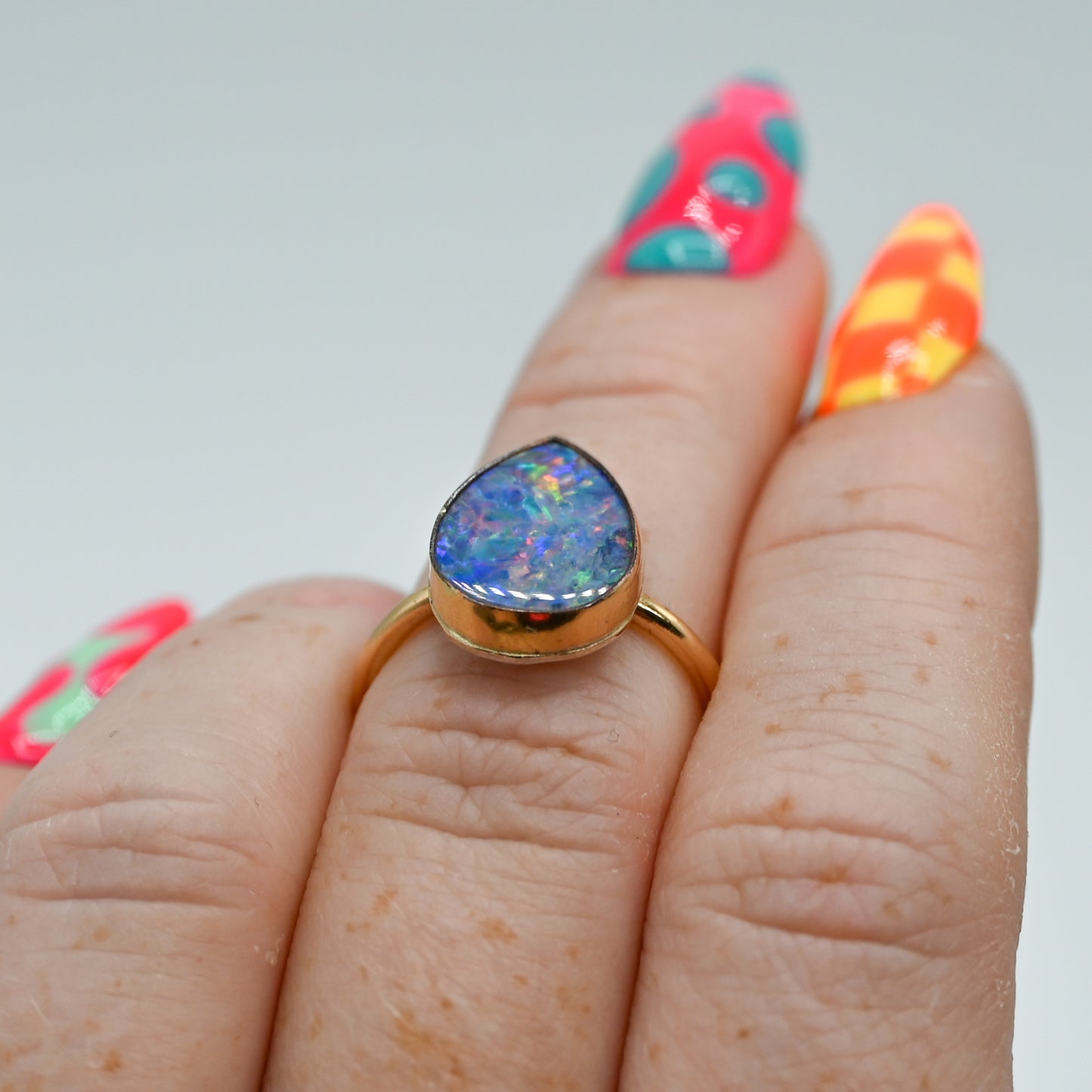 Gold fill Australian opal size 6.25