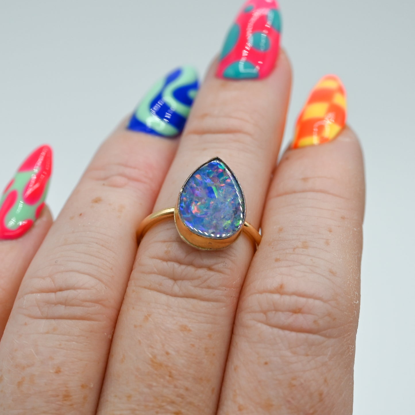 Gold fill Australian opal size 6.25