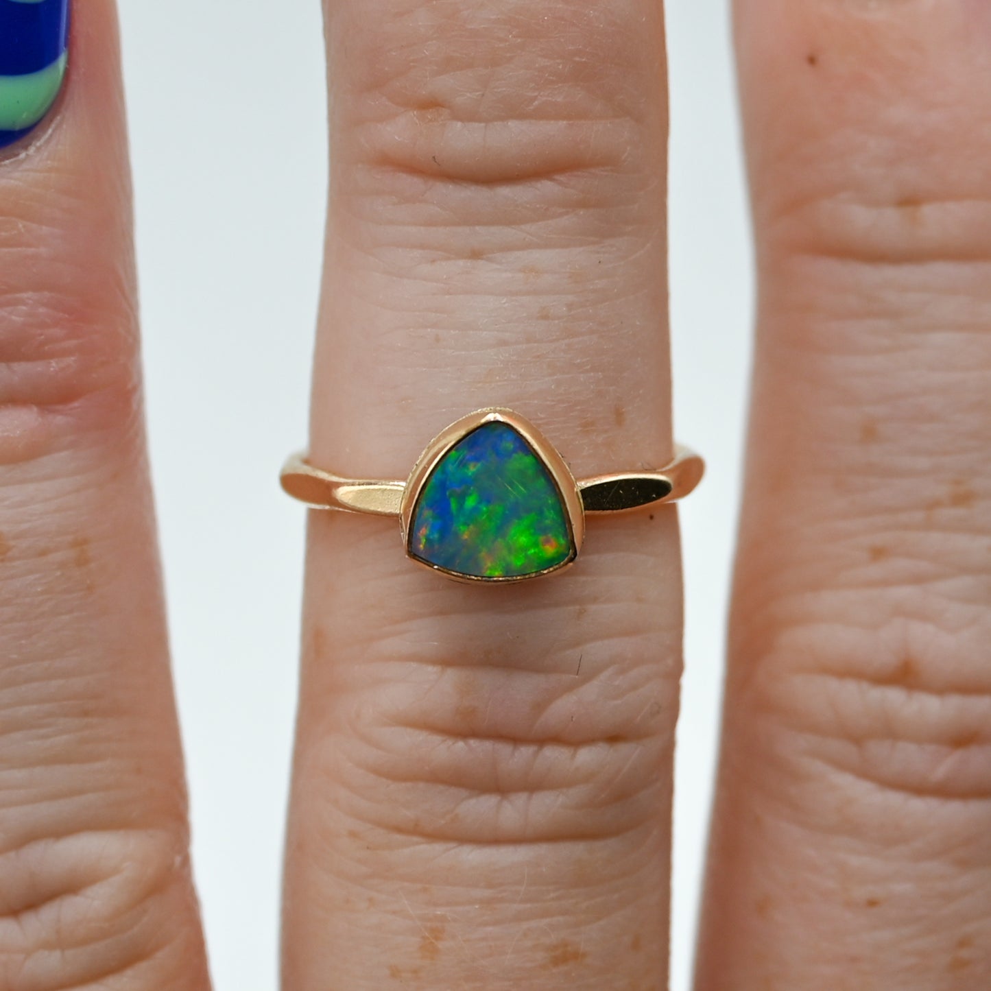 Gold fill trillion Australian opal size 6.25