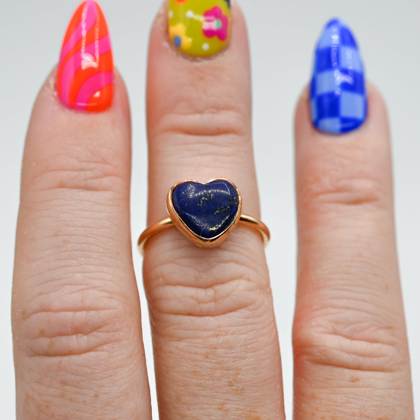 Gold fill heart lapis size 6.5