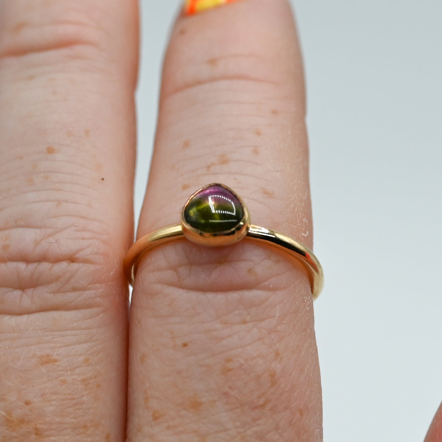 Gold fill watermelon tourmaline size 7