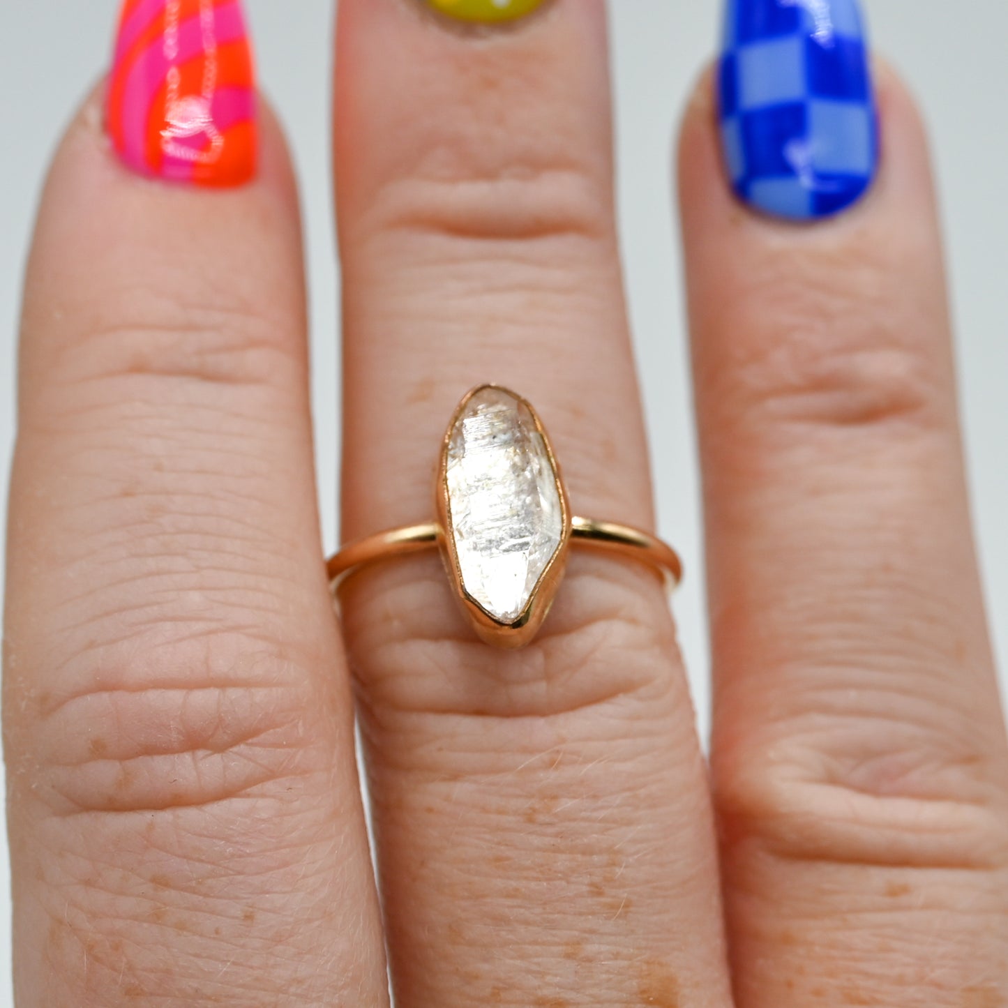 Gold fill herkimer diamond size 7