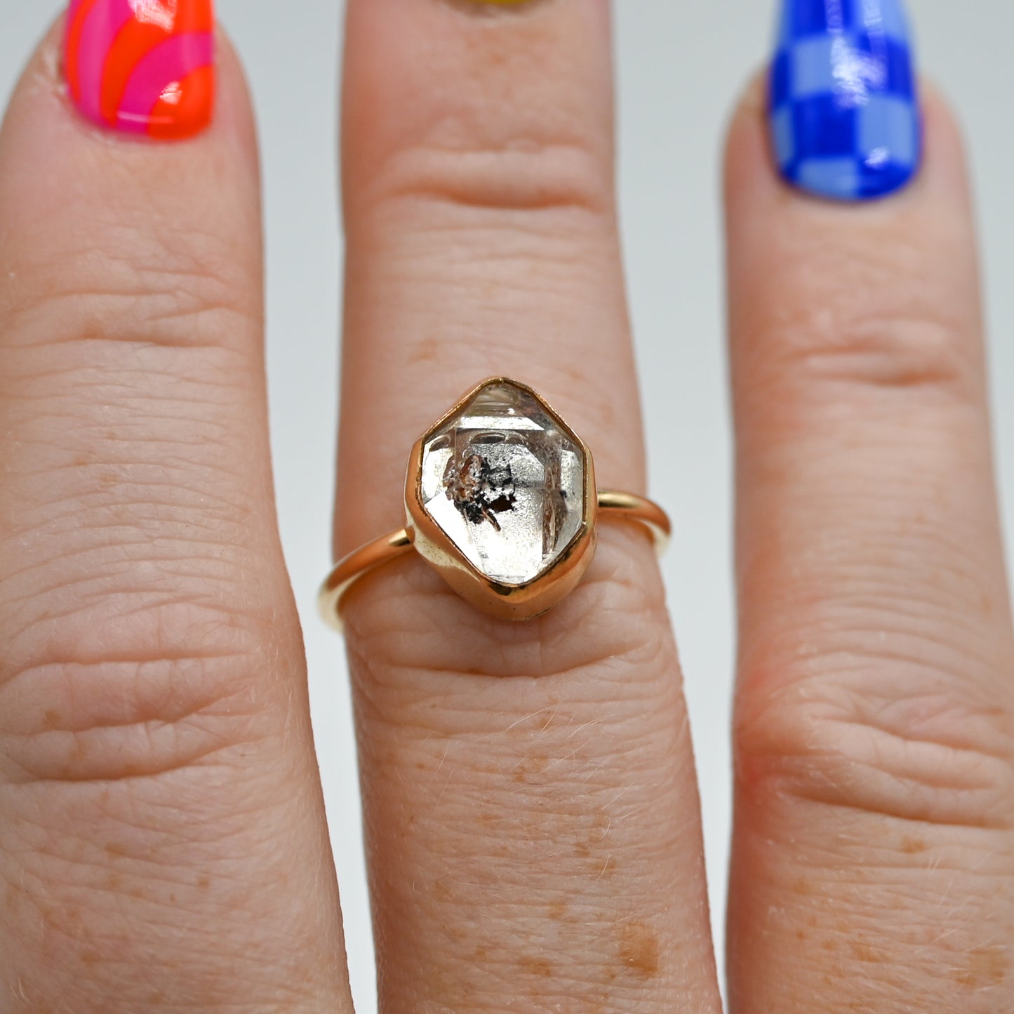 Gold fill herkimer diamond size 7