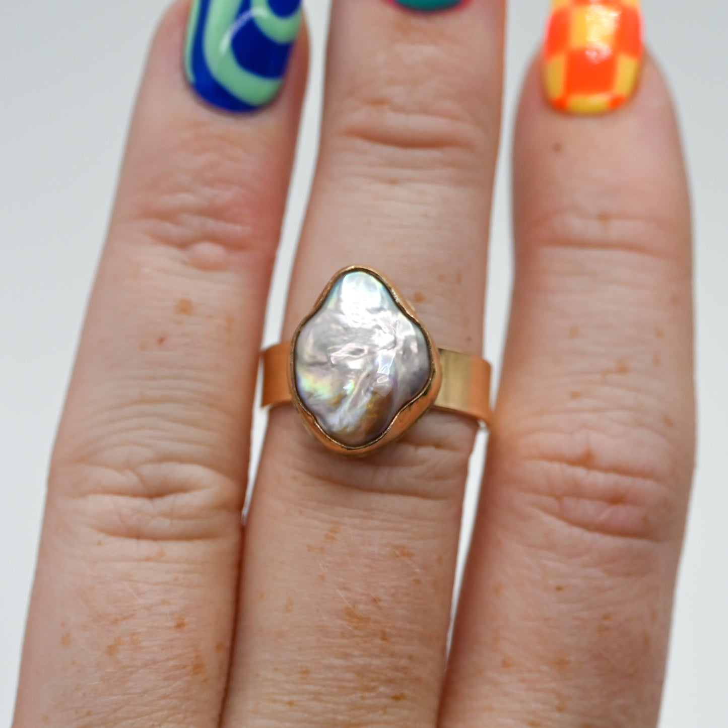Gold fill edison keshi pearl size 7.5