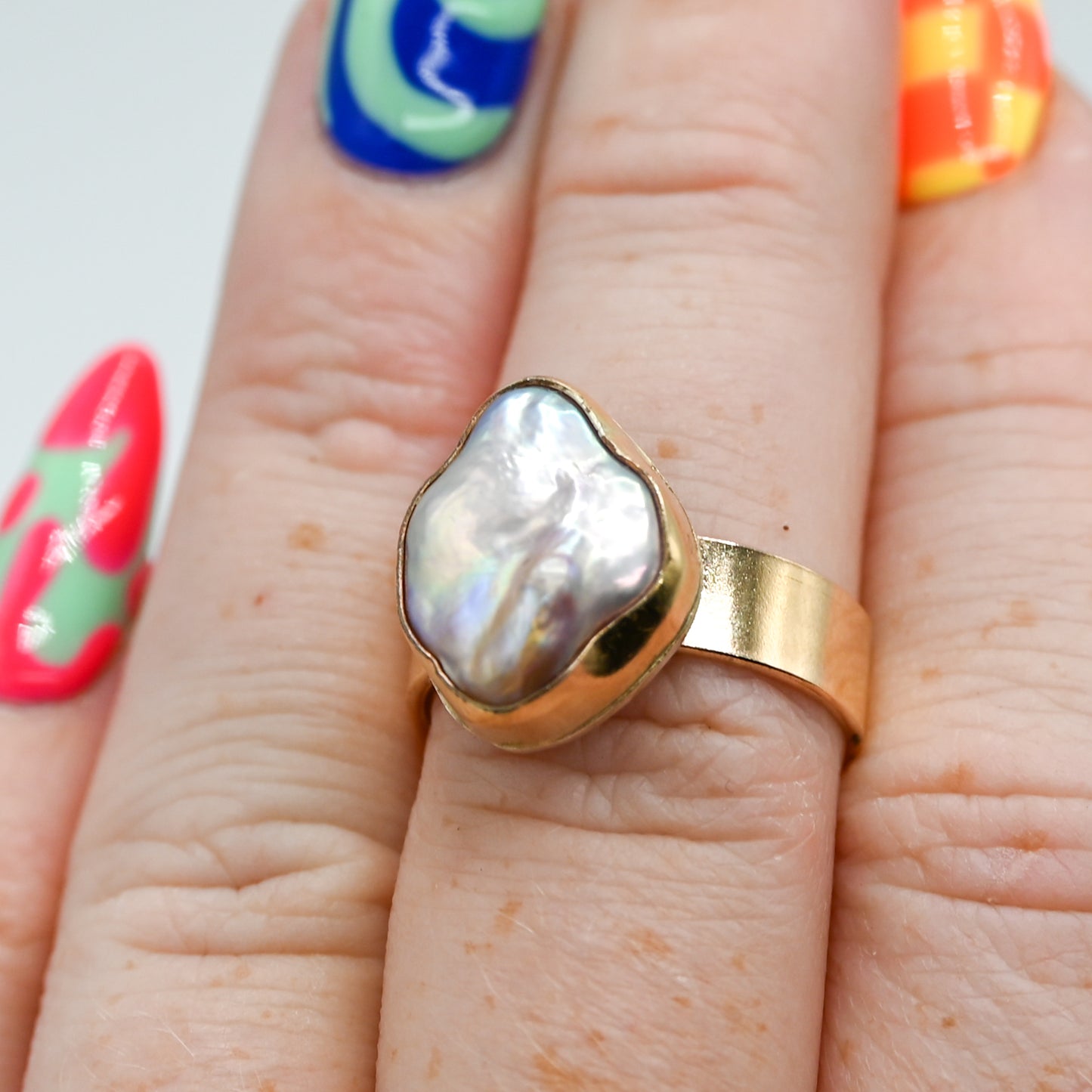 Gold fill edison keshi pearl size 7.5