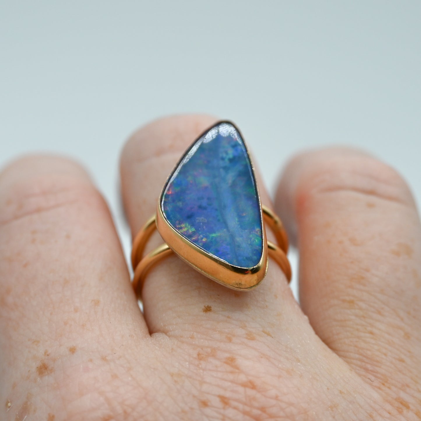Gold fill xxl double band Australian Opal size 8.5