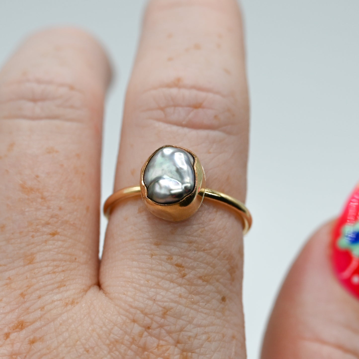 Gold fill tahitian keshi size 8.75