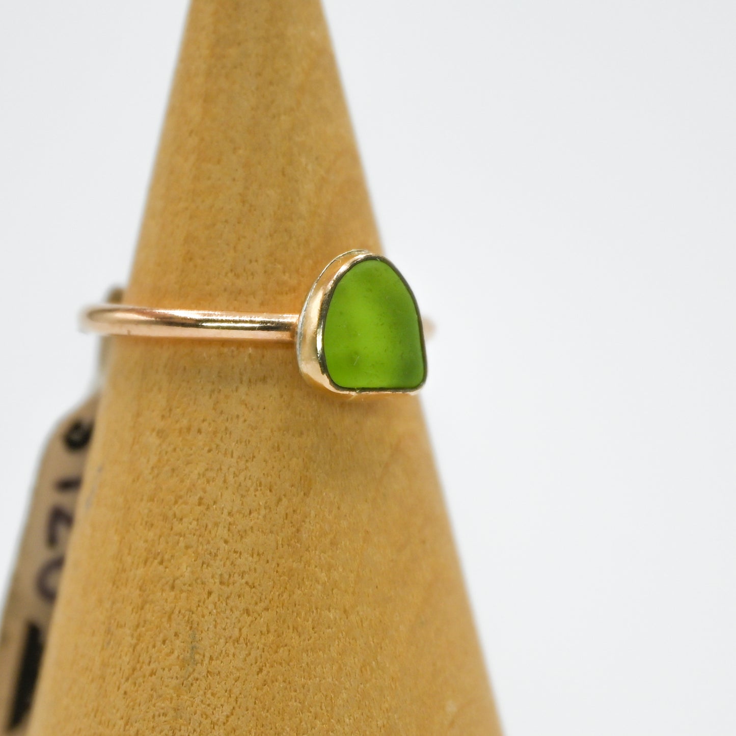 Gold fill lime sea glass size 4