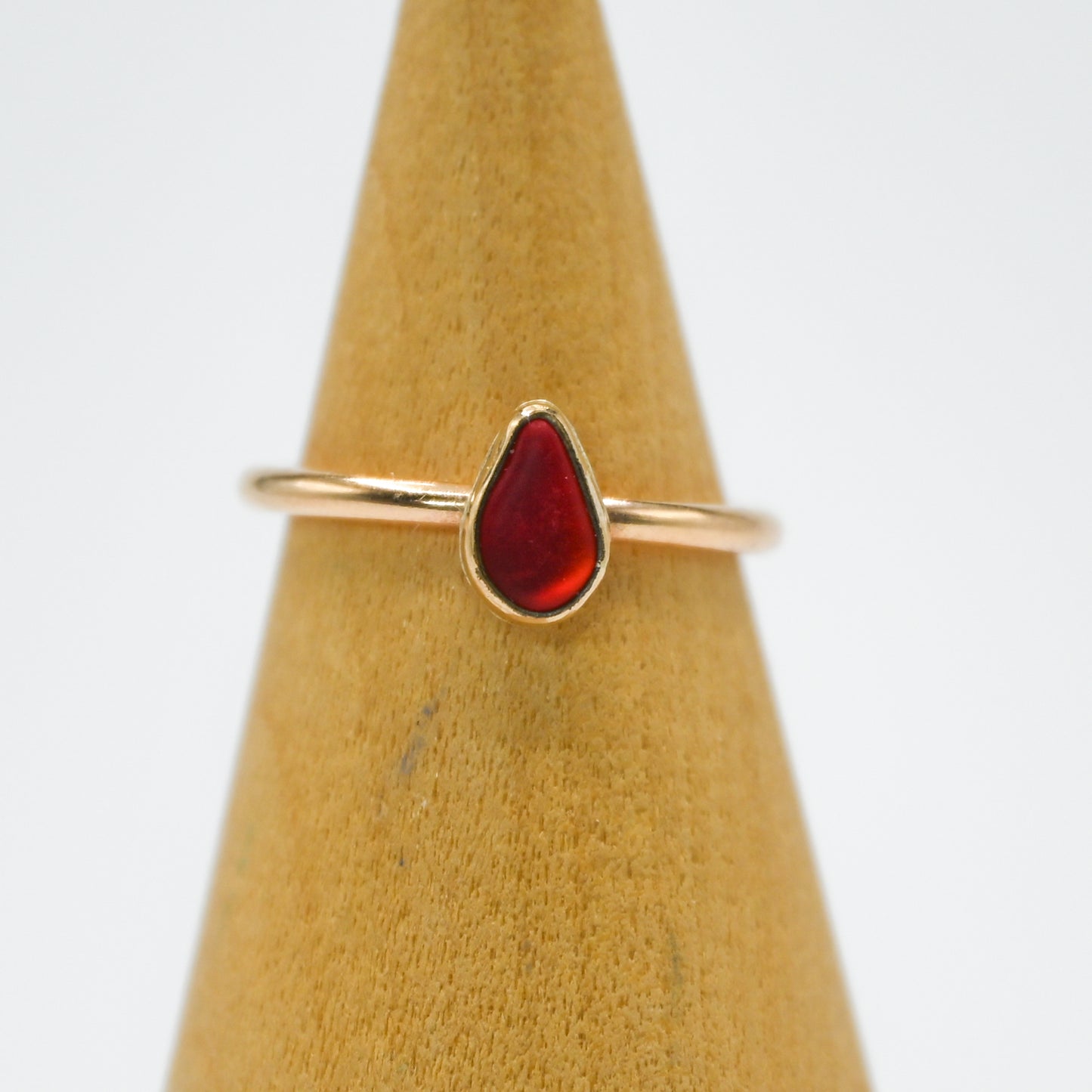 Gold fill red sea glass size 4.5