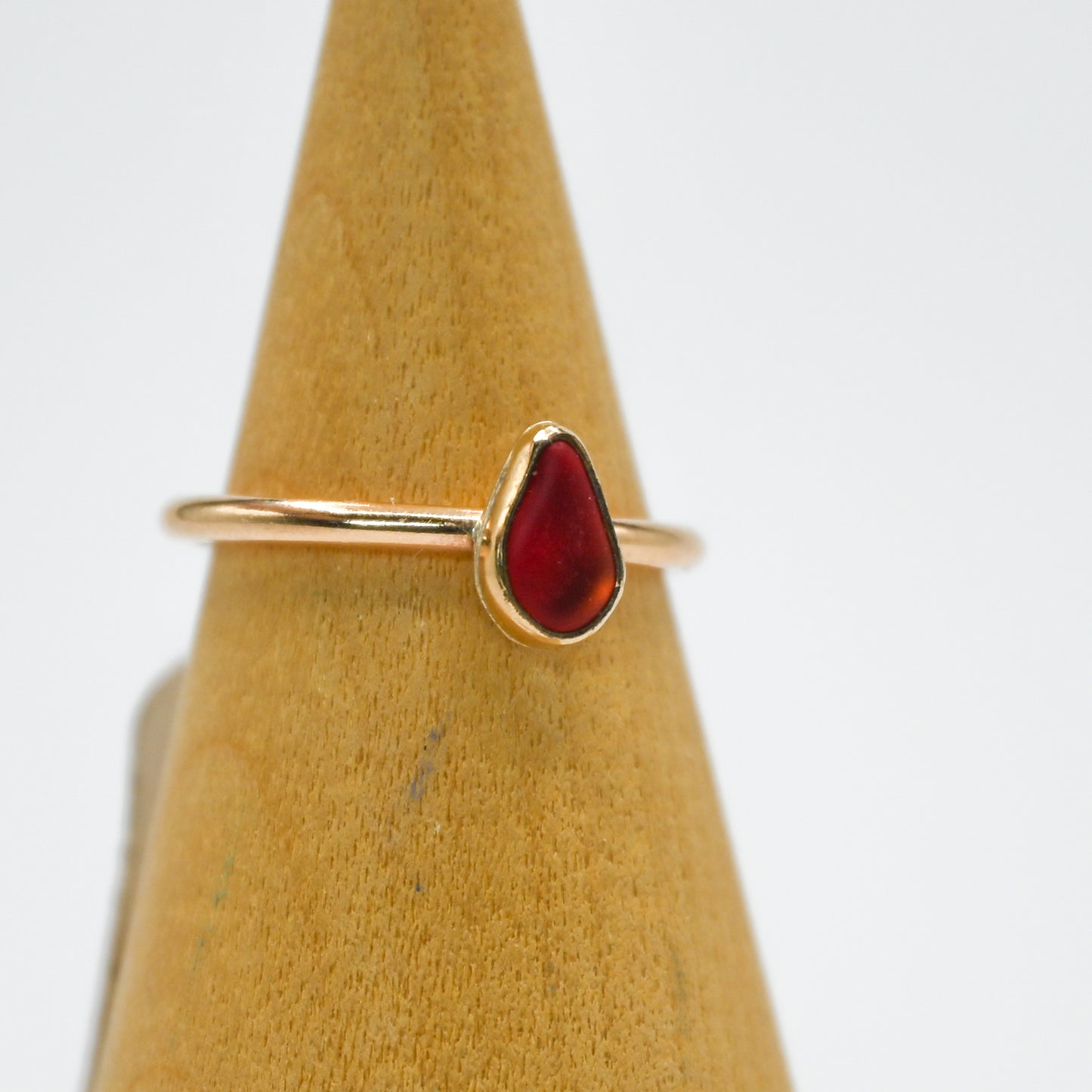 Gold fill red sea glass size 4.5