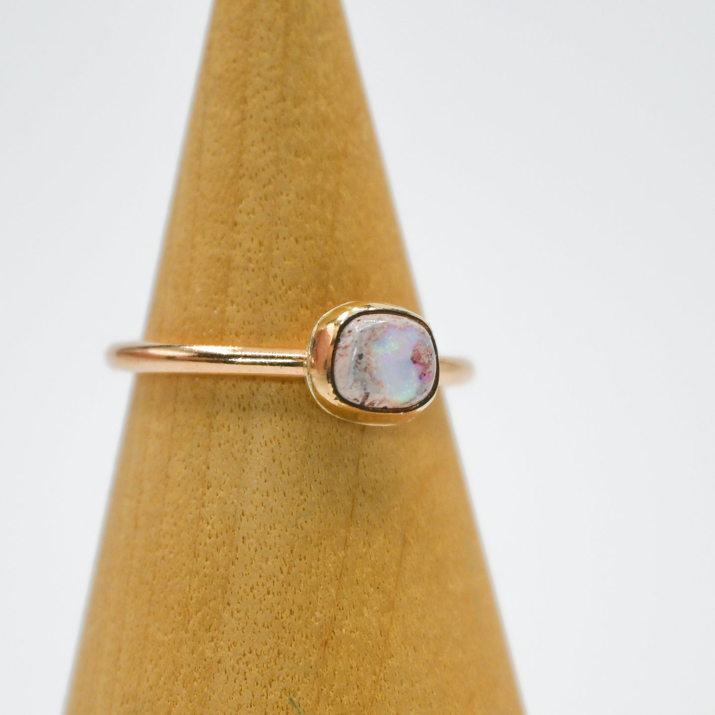 Gold fill mexican fire opal size 5