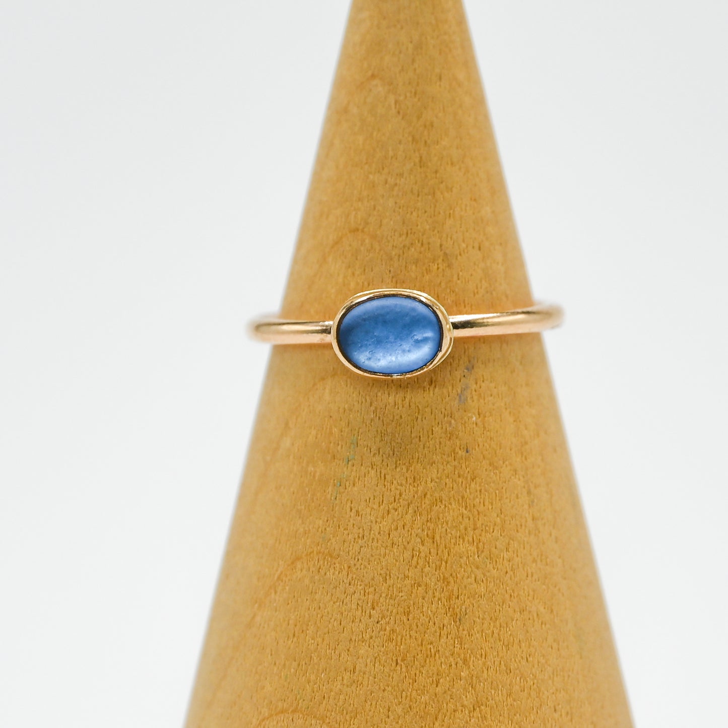 Gold fill mini horizontal cornflower sea glass size 6.5