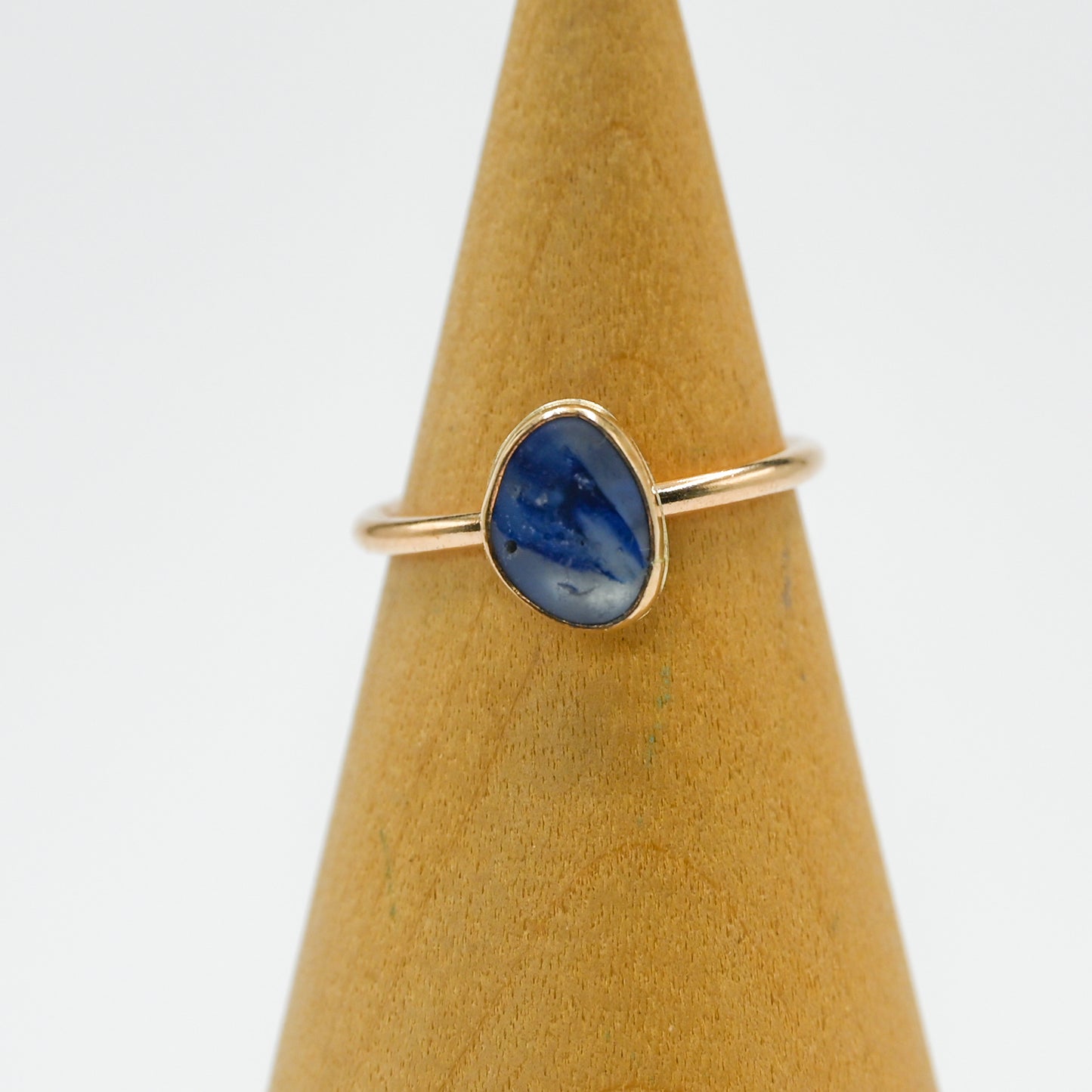 Gold fill multi blue and white sea glass size 6.5