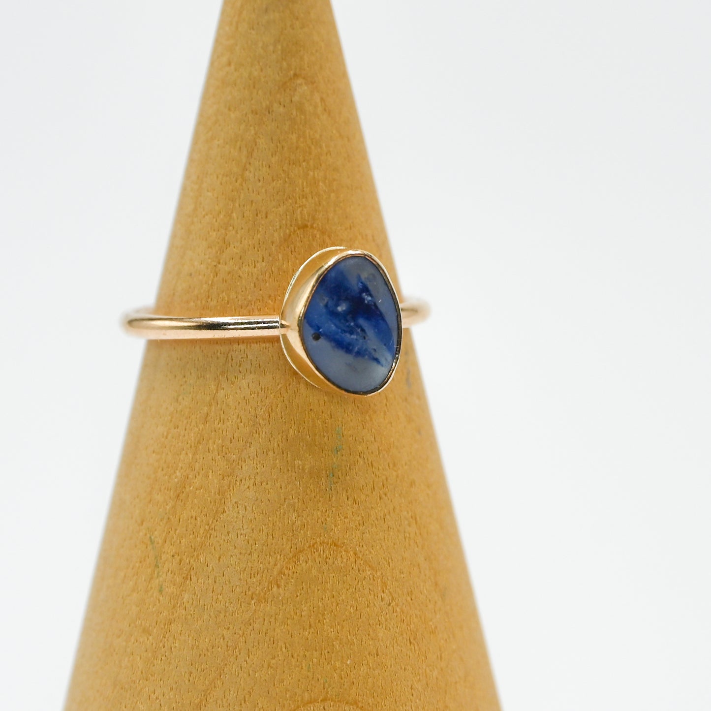 Gold fill multi blue and white sea glass size 6.5