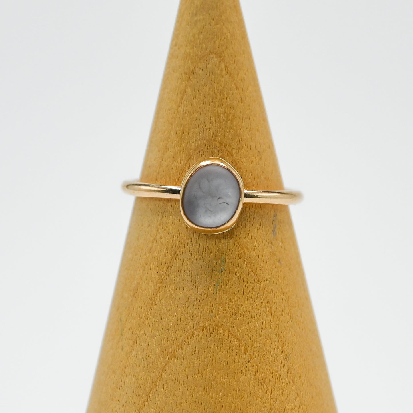 Gold fill lavender sea glass size 6.5