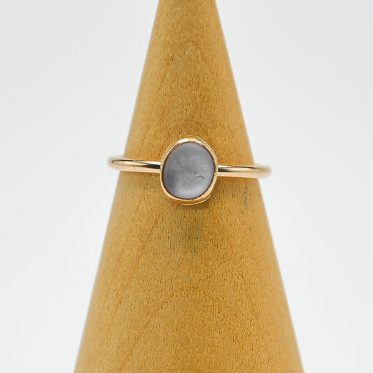 Gold fill lavender sea glass size 6.5