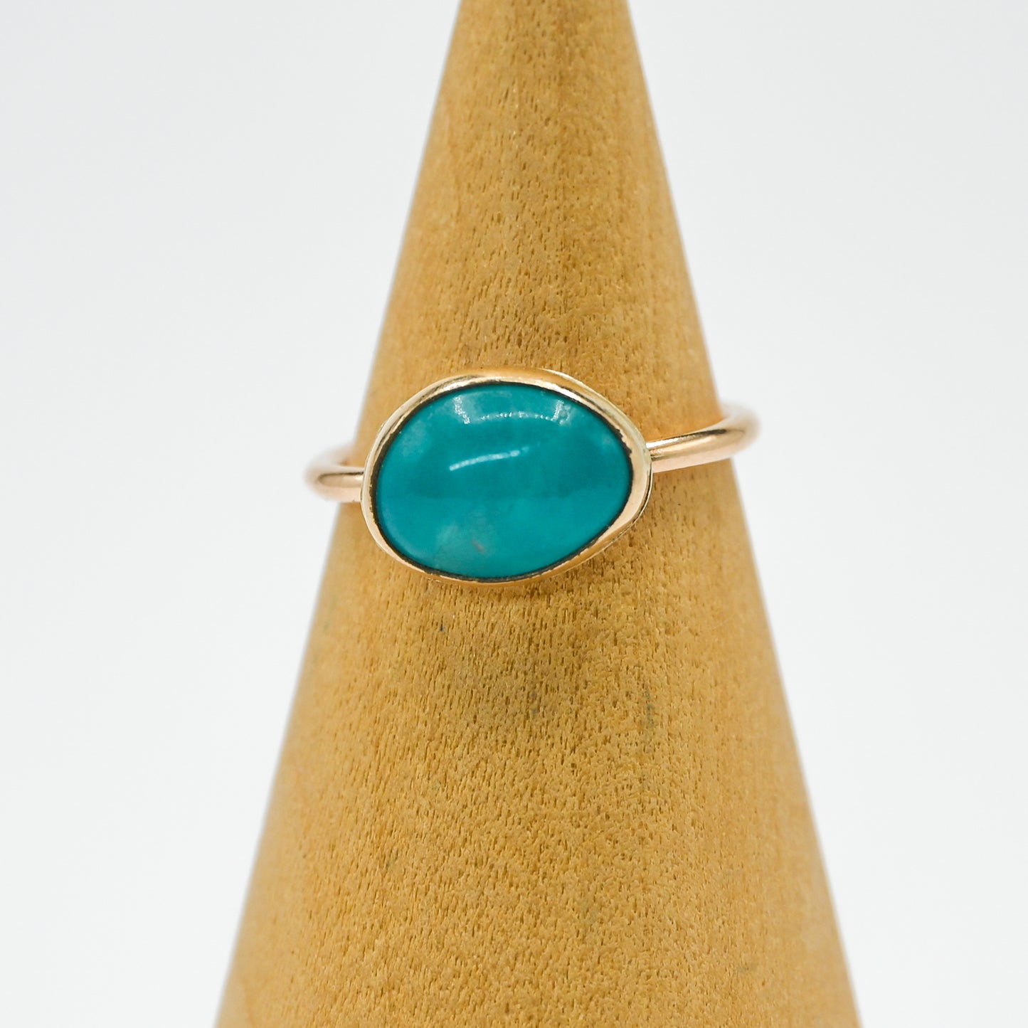 Gold fill horizontal oval amazonite size 6.5