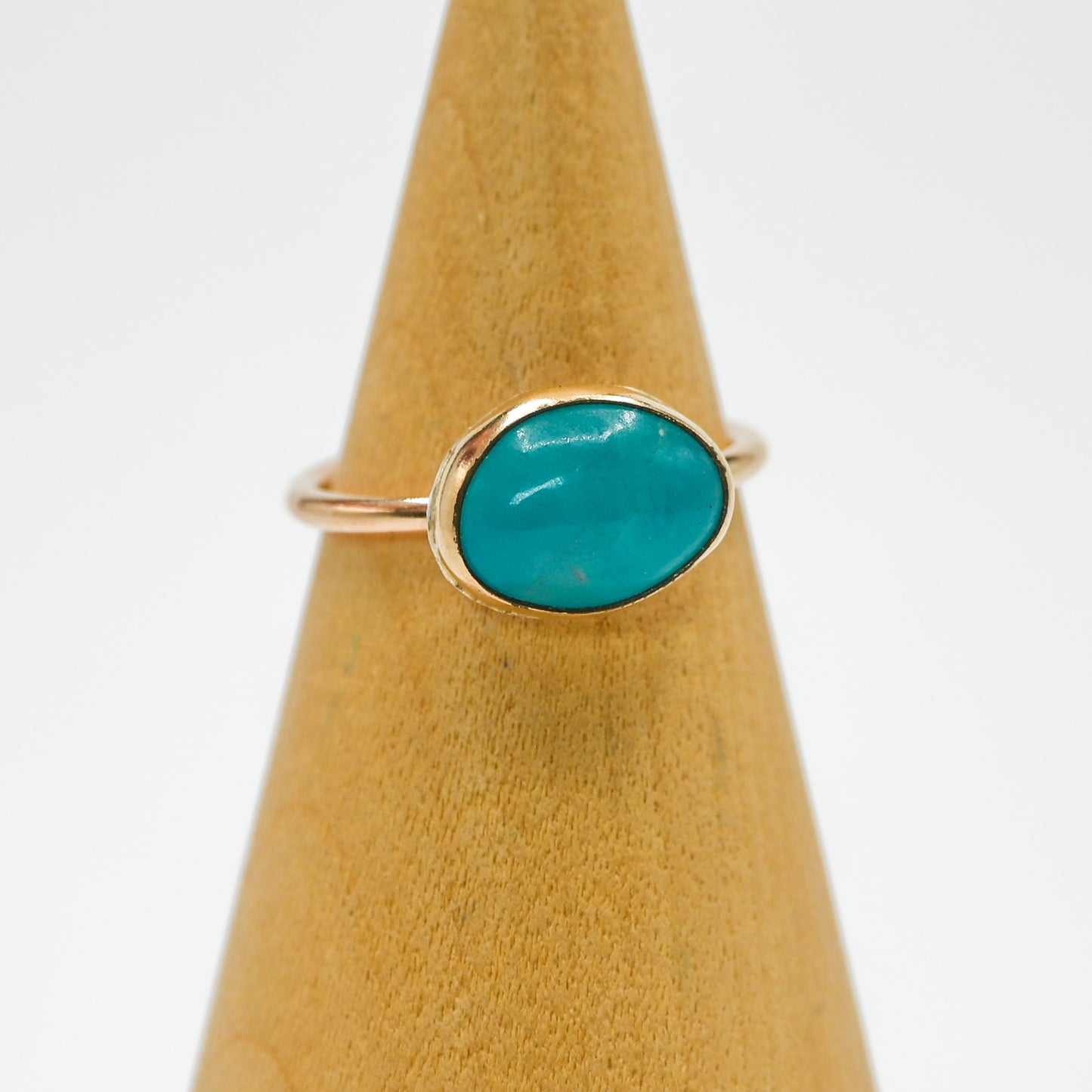 Gold fill horizontal oval amazonite size 6.5