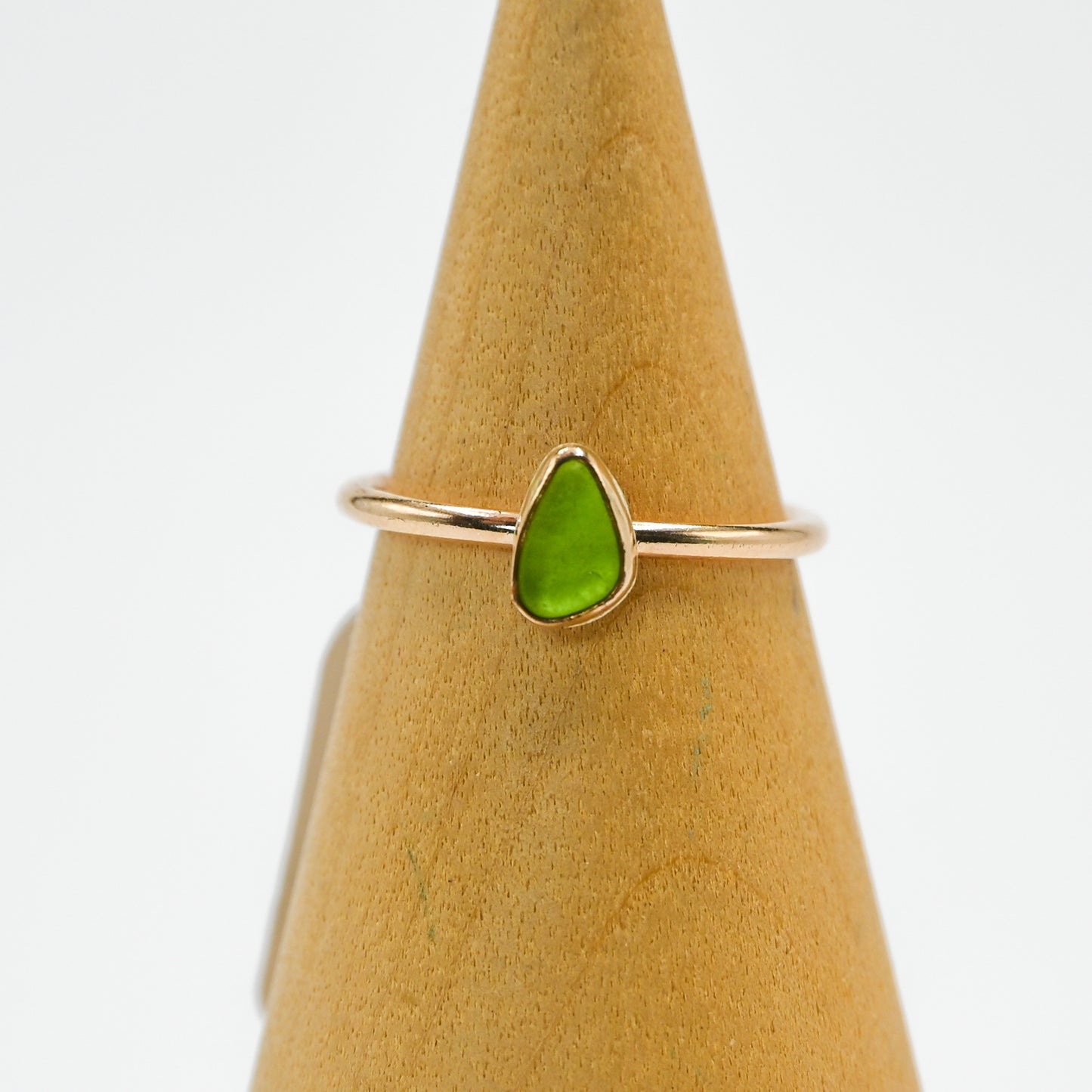 Gold fill lime sea glass size 6.75