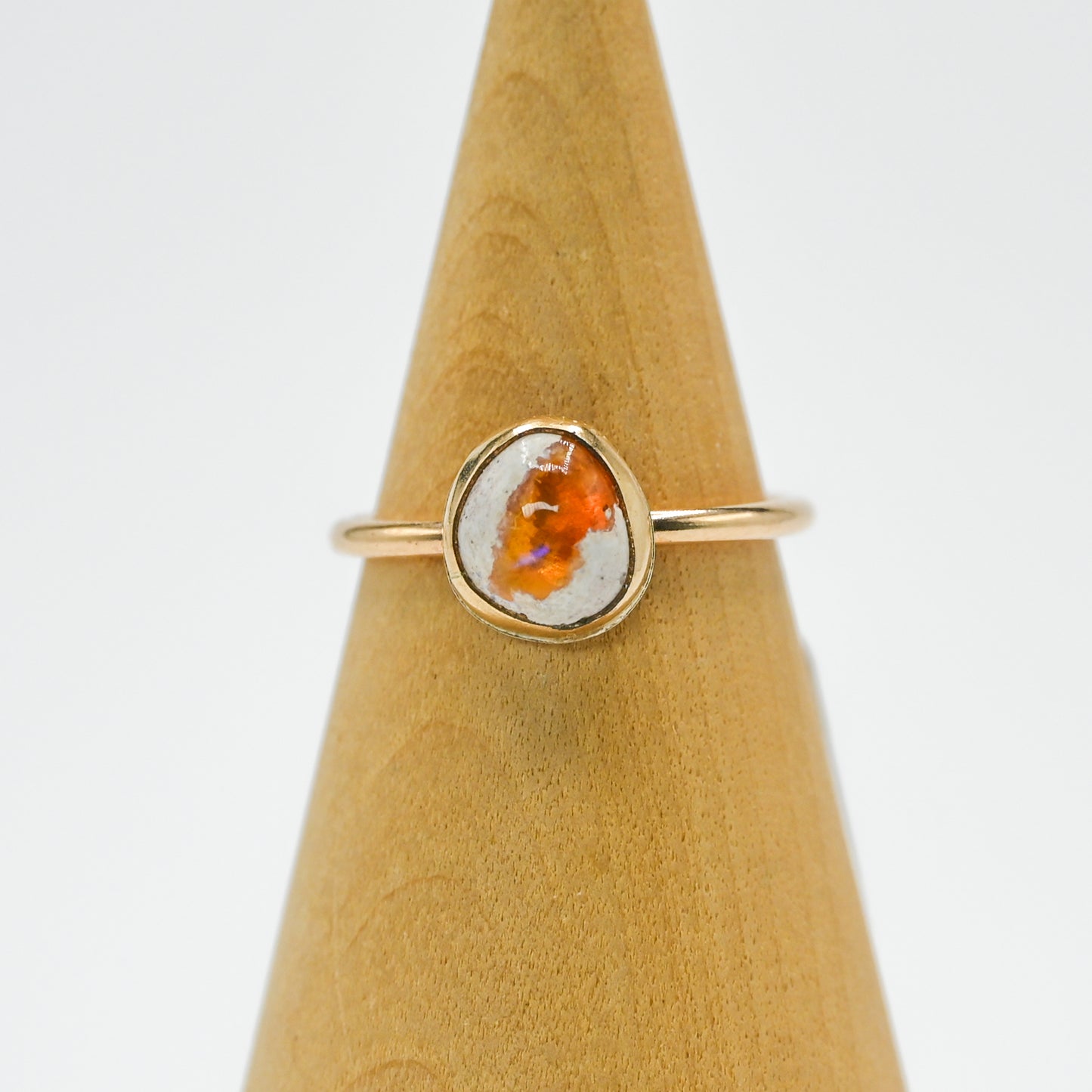 Gold fill Mexican fire opal size 6.75