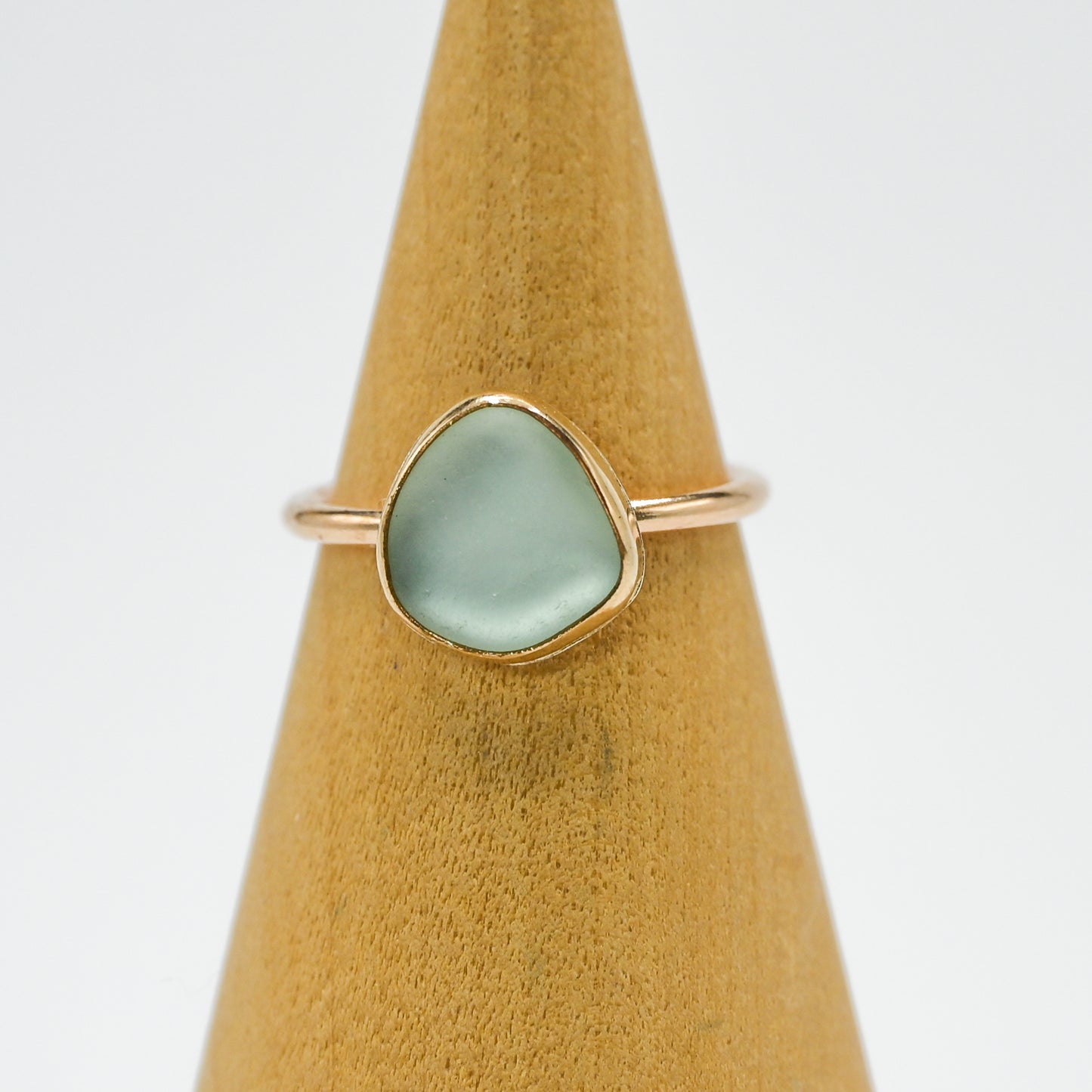 Gold fill sea foam sea glass size 7