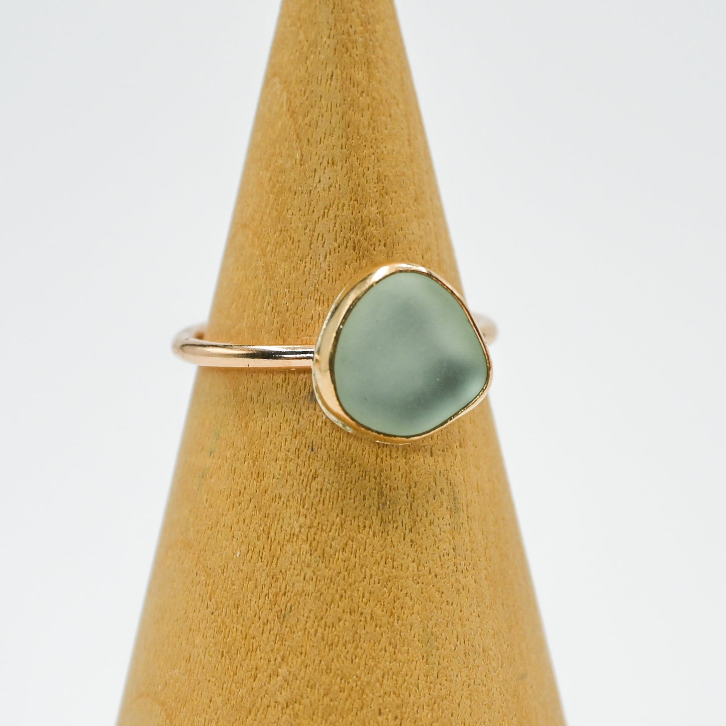 Gold fill sea foam sea glass size 7