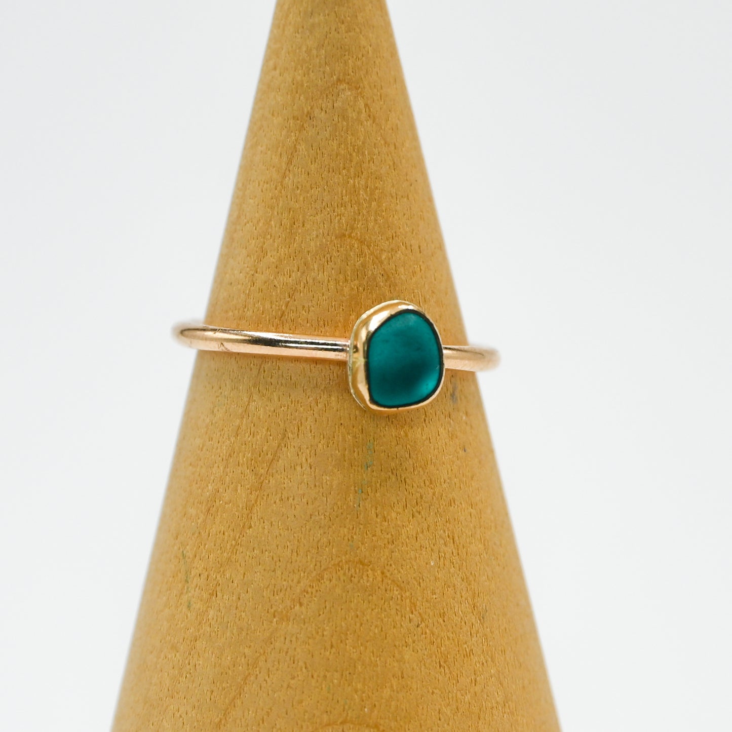 Gold fill carribbean sea glass size 7