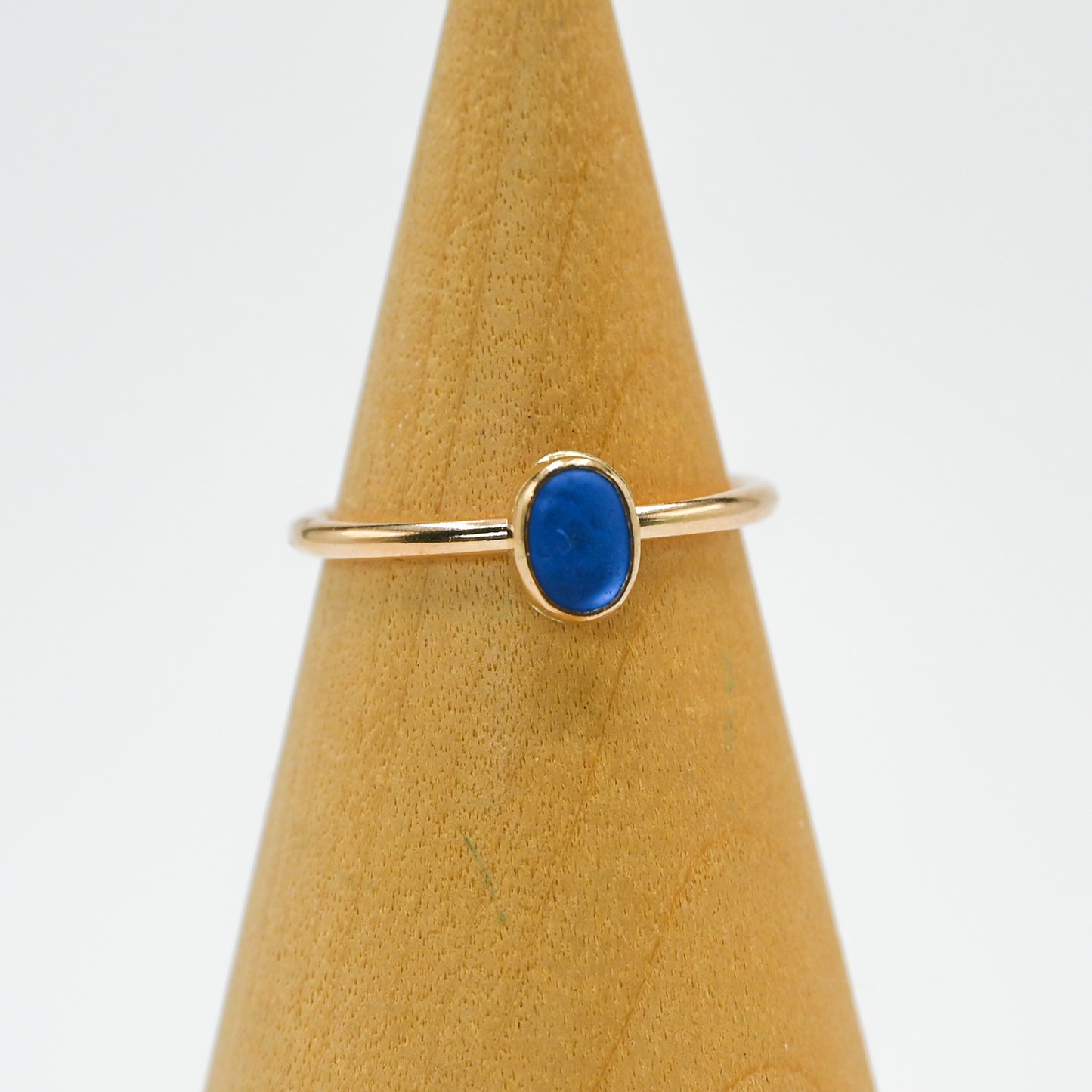 Gold fill cornflower sea glass size 7