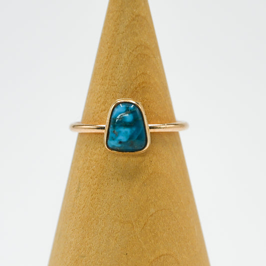 Gold fill candelaria turquoise size 7