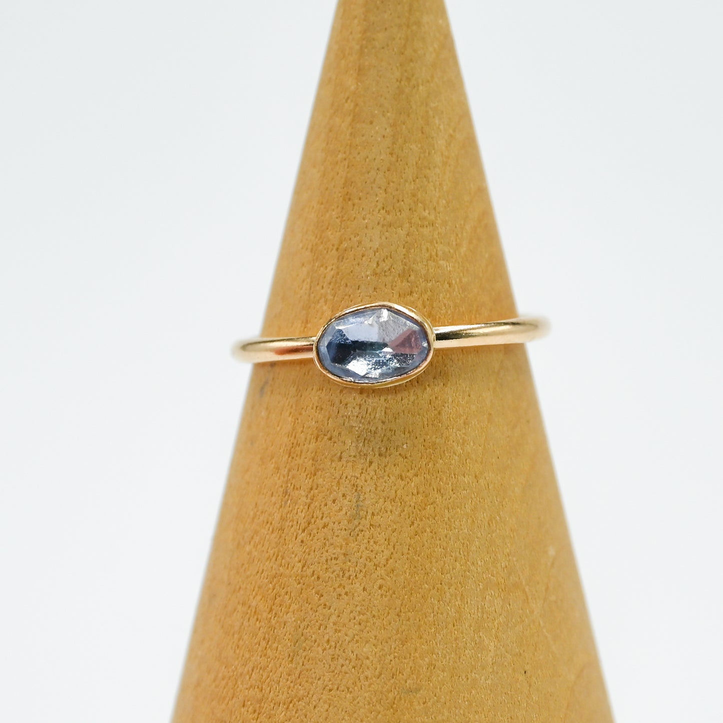 Gold fill rose cut sapphire size 7