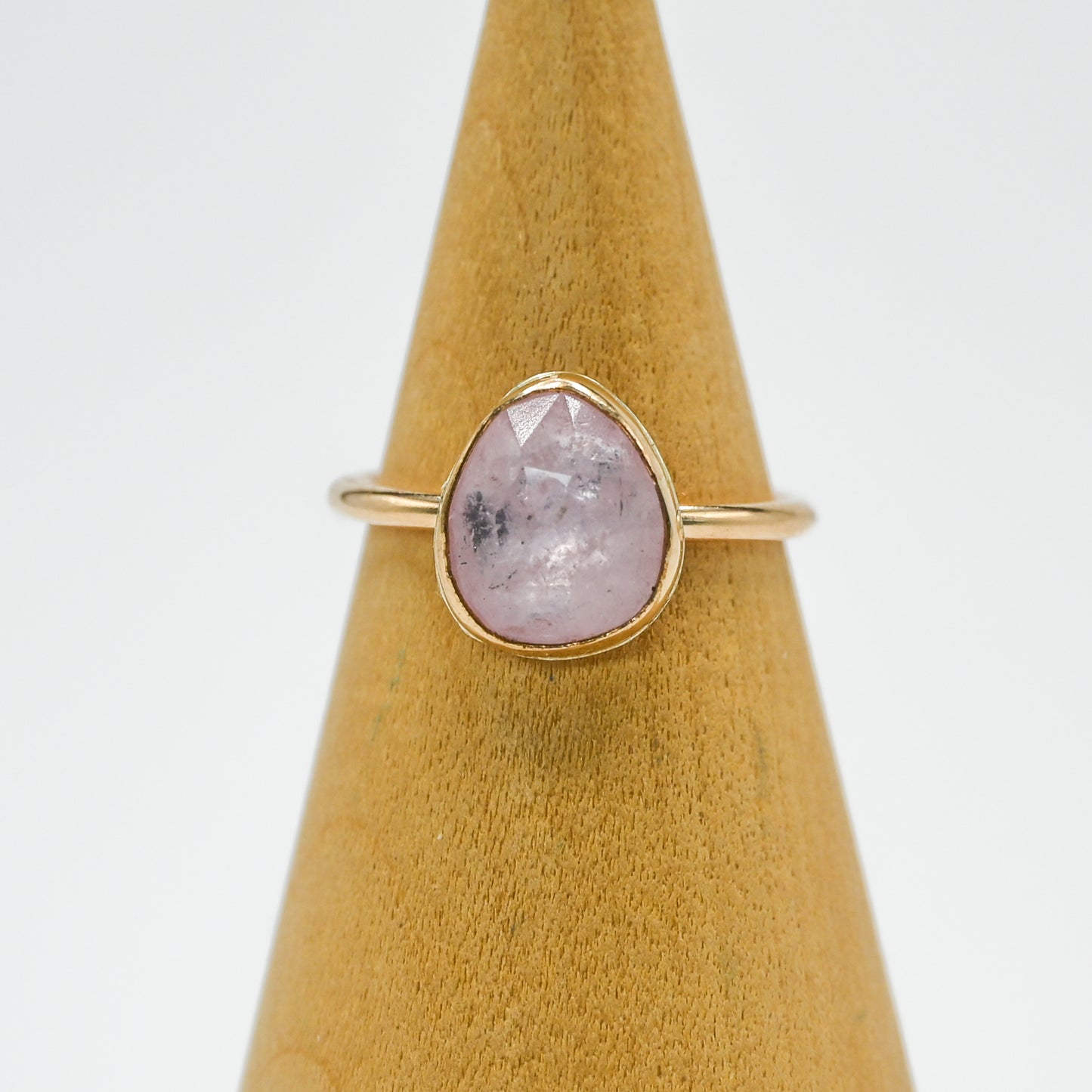 Gold fill rose cut morganite size 7