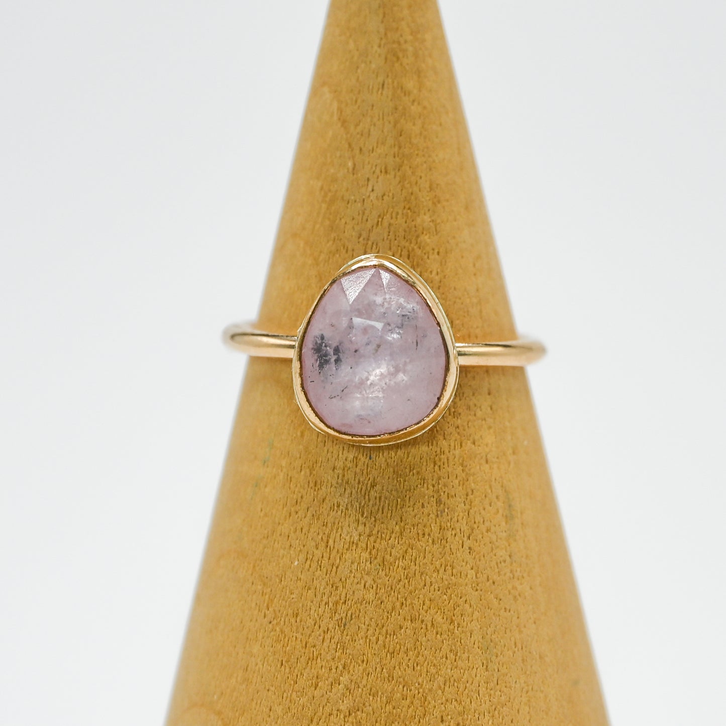 Gold fill rose cut morganite size 7