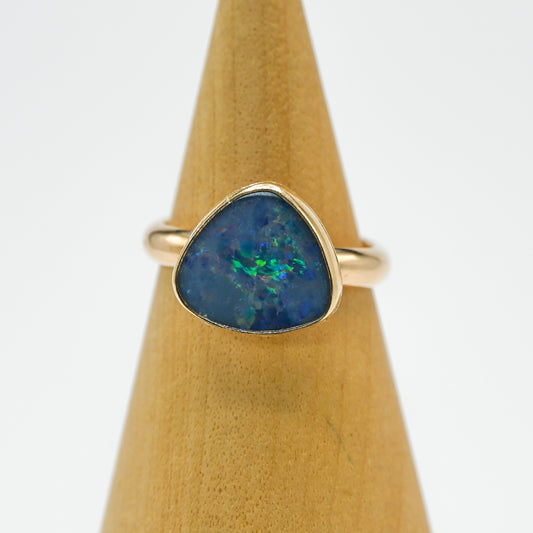 Gold fill xl Australian opal triangle size 7