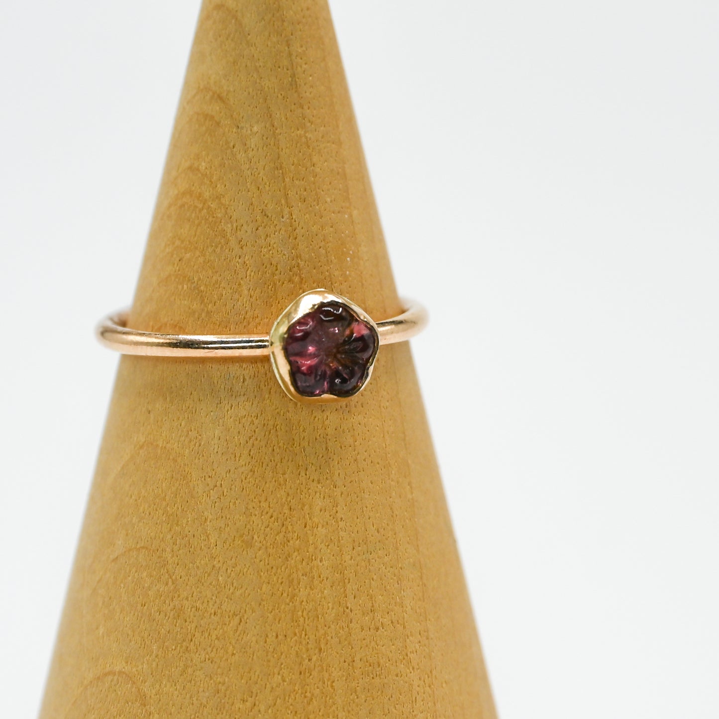 Gold fill flower pink tourmaline size 7