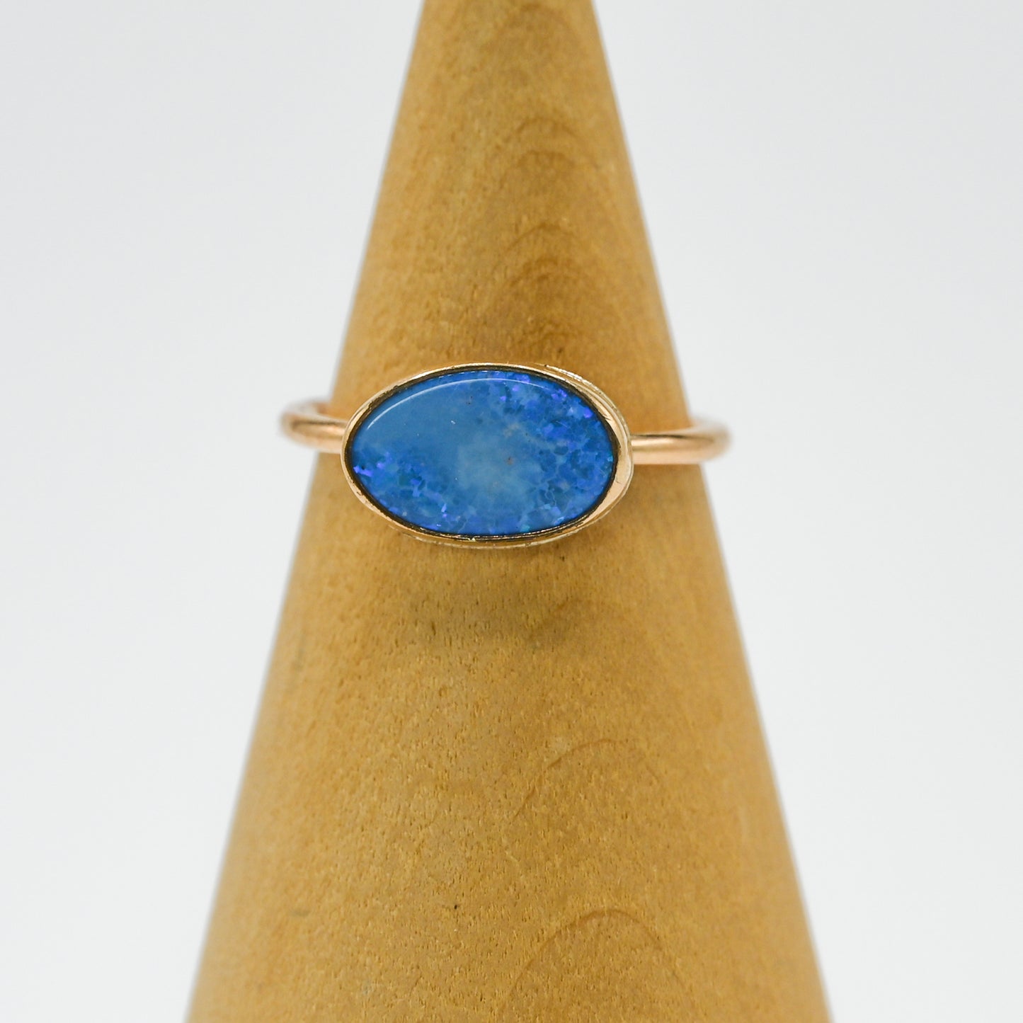 Gold fill horizontal Australian opal size 7