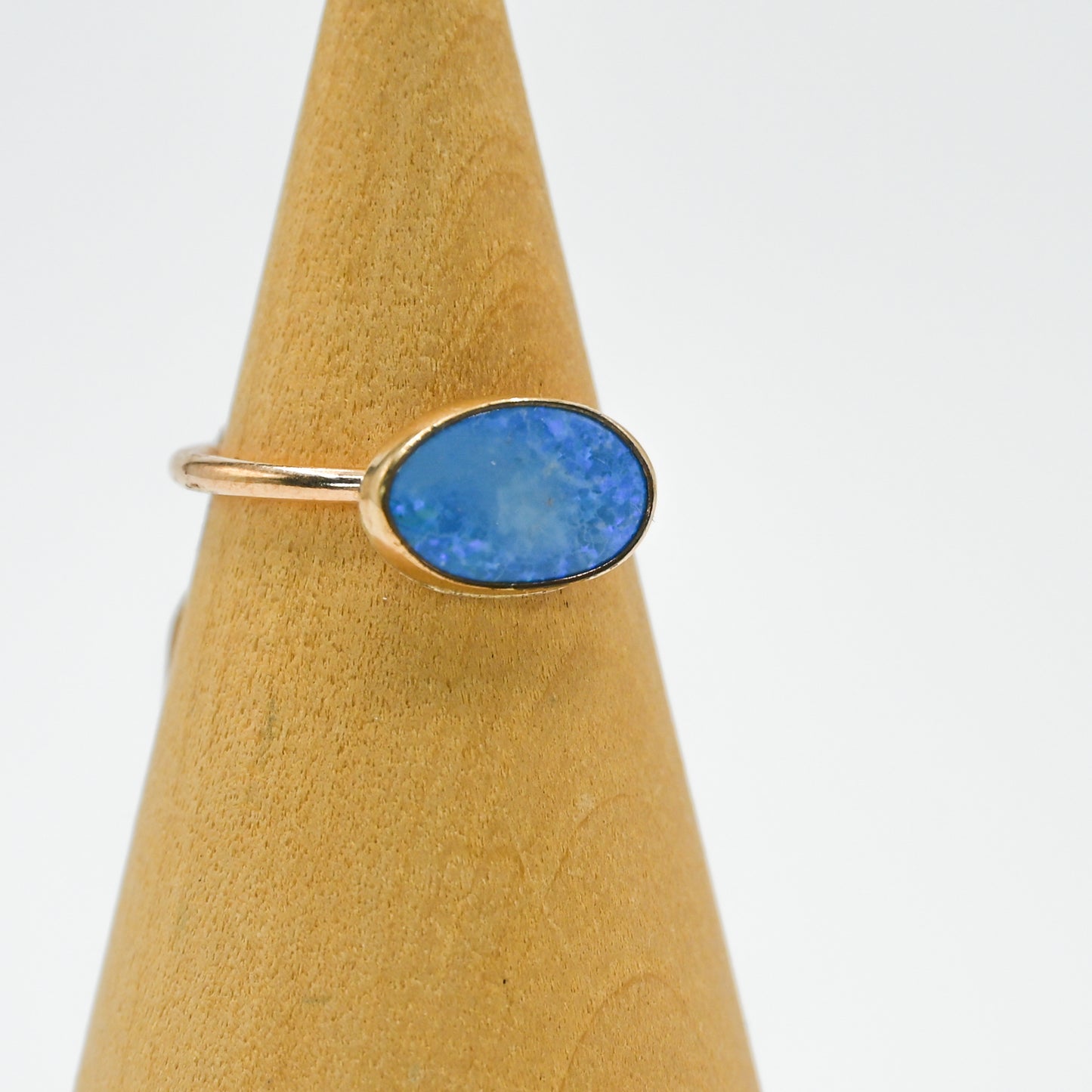 Gold fill horizontal Australian opal size 7