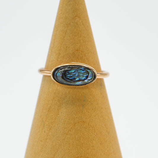 Gold fill oval abalone horizontal size 7