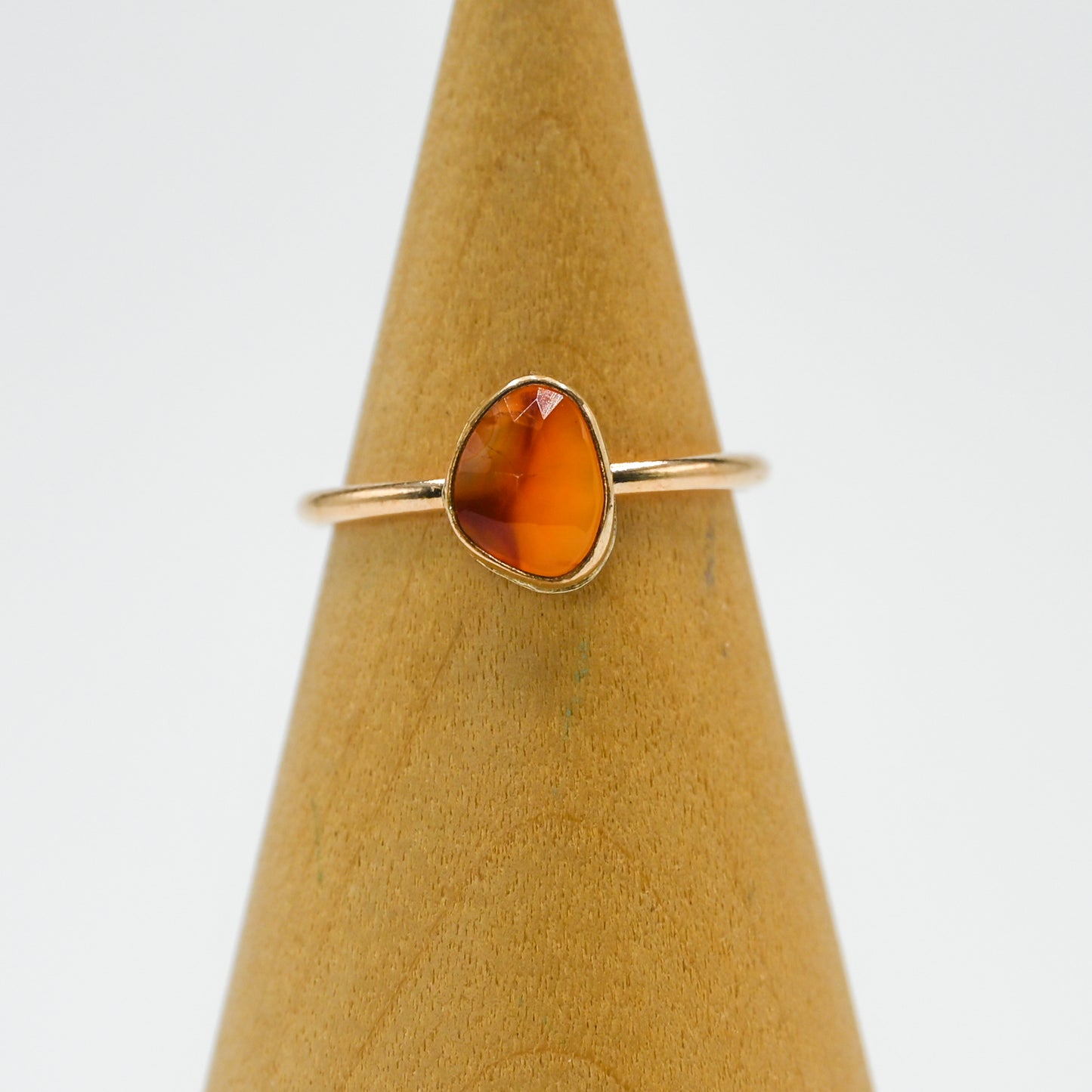 Gold fill rose cut carnelian size 7