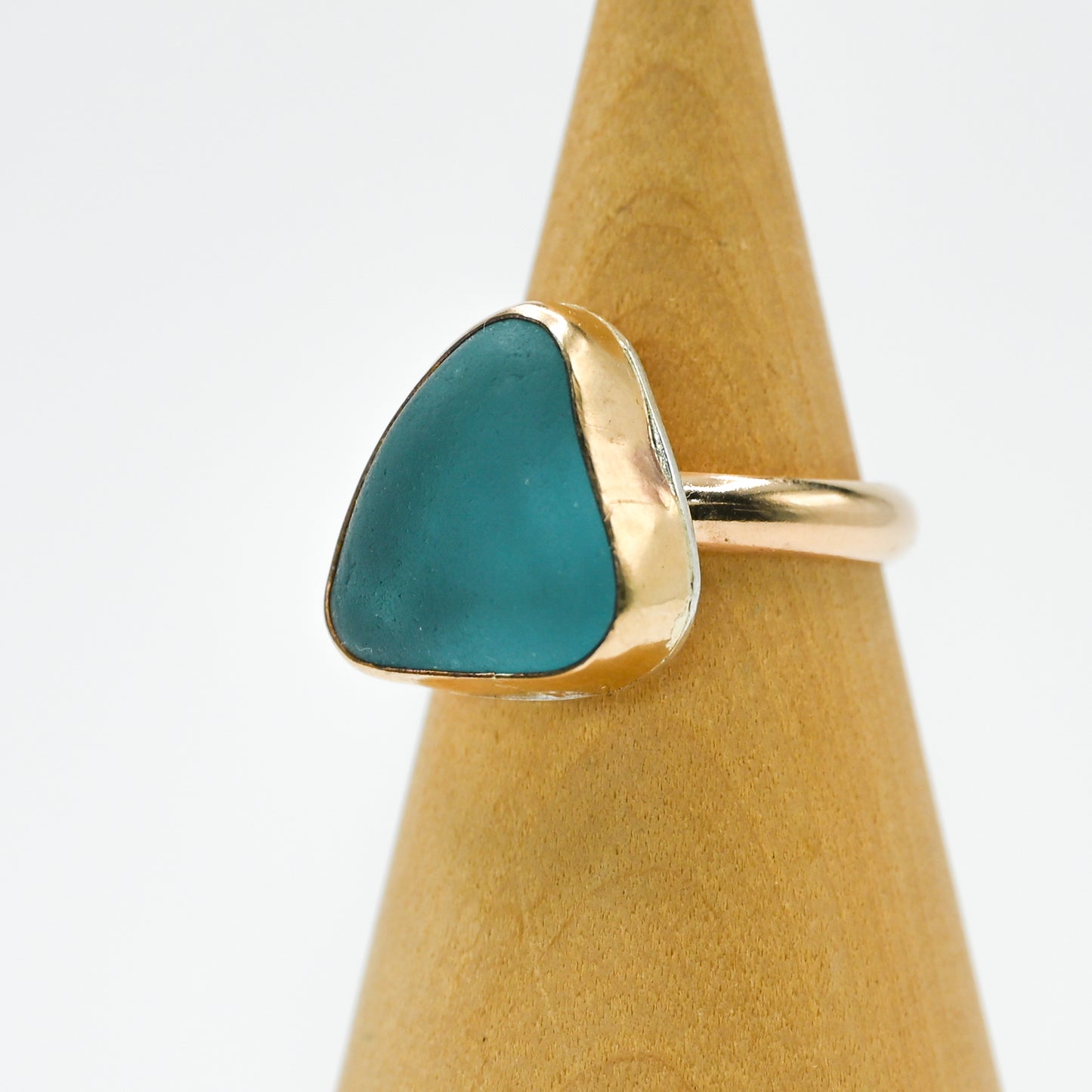 Gold fill xl aqua sea glass size 7.25