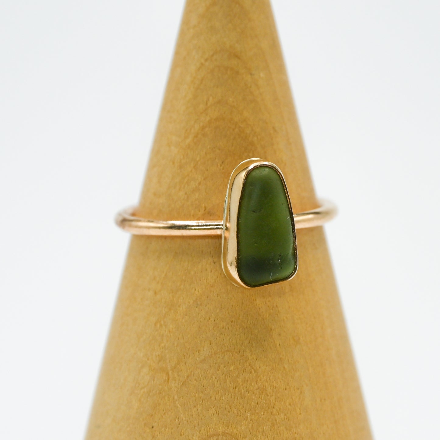 Gold fill olive sea glass size 7.75