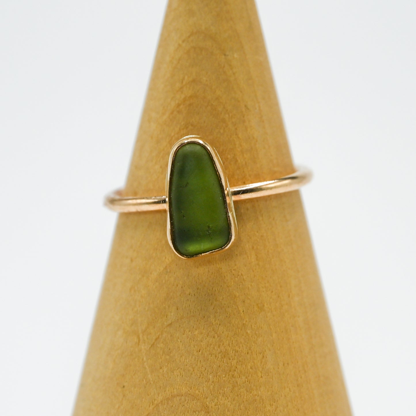 Gold fill olive sea glass size 7.75