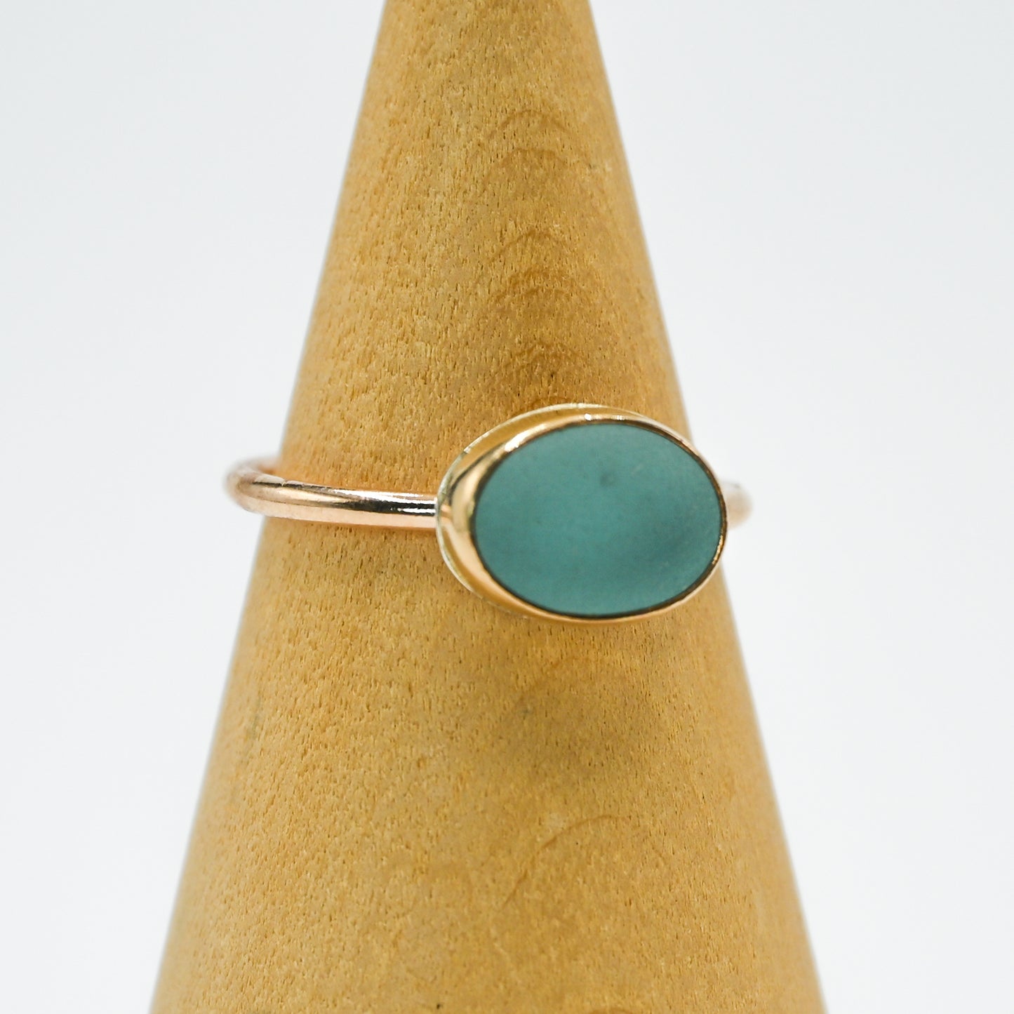 Gold fill aqua sea glass size 7.75