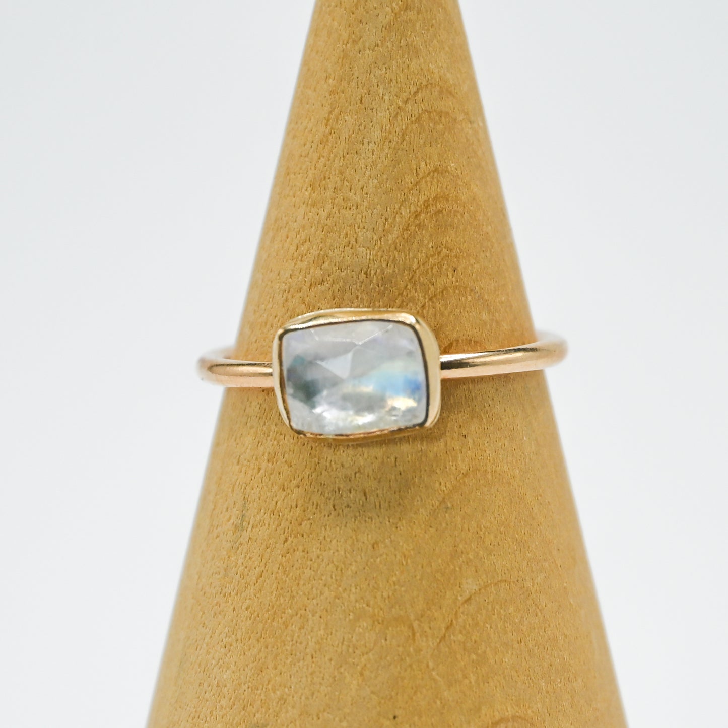 Gold fill rose cut moonstone horizontal size 7.75