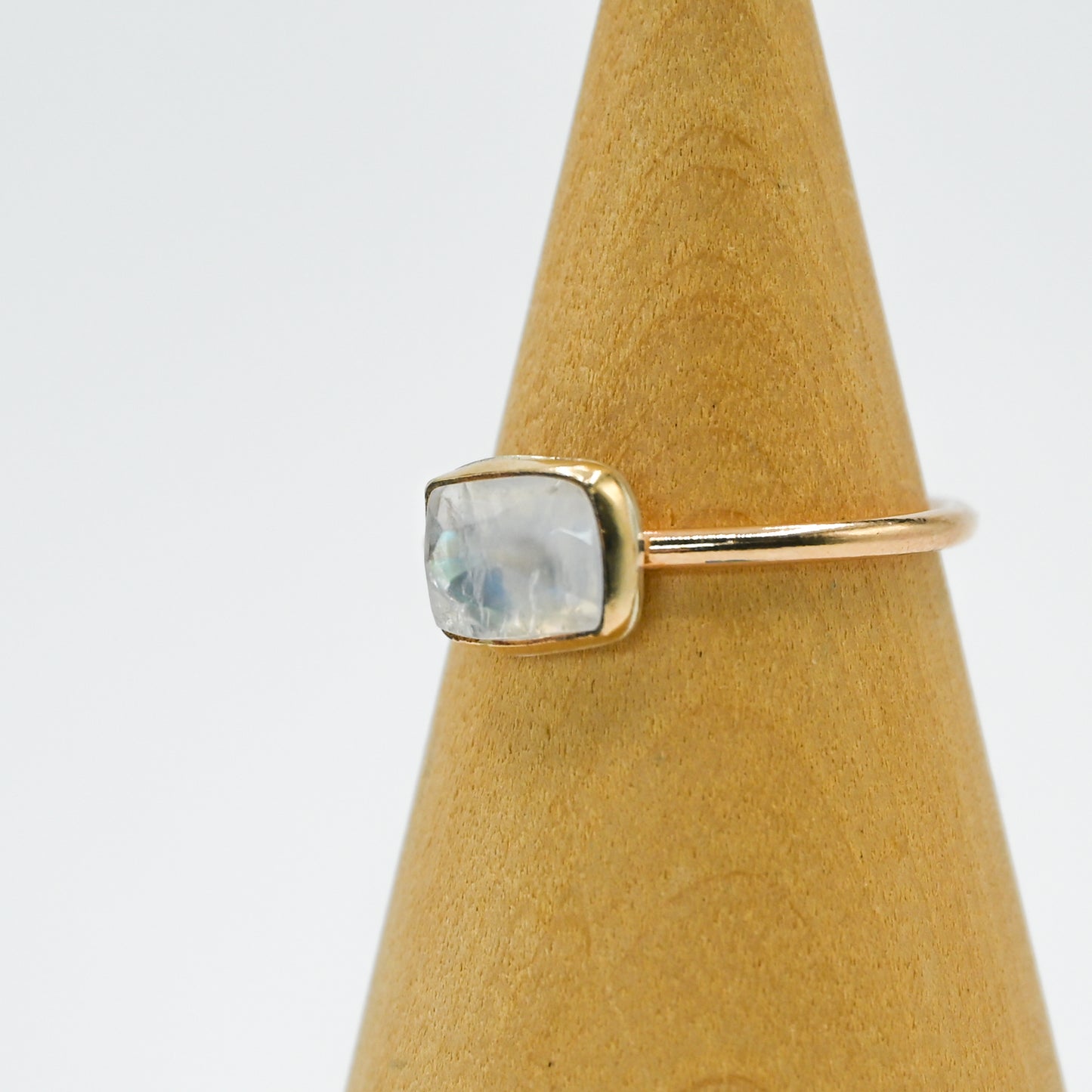 Gold fill rose cut moonstone horizontal size 7.75