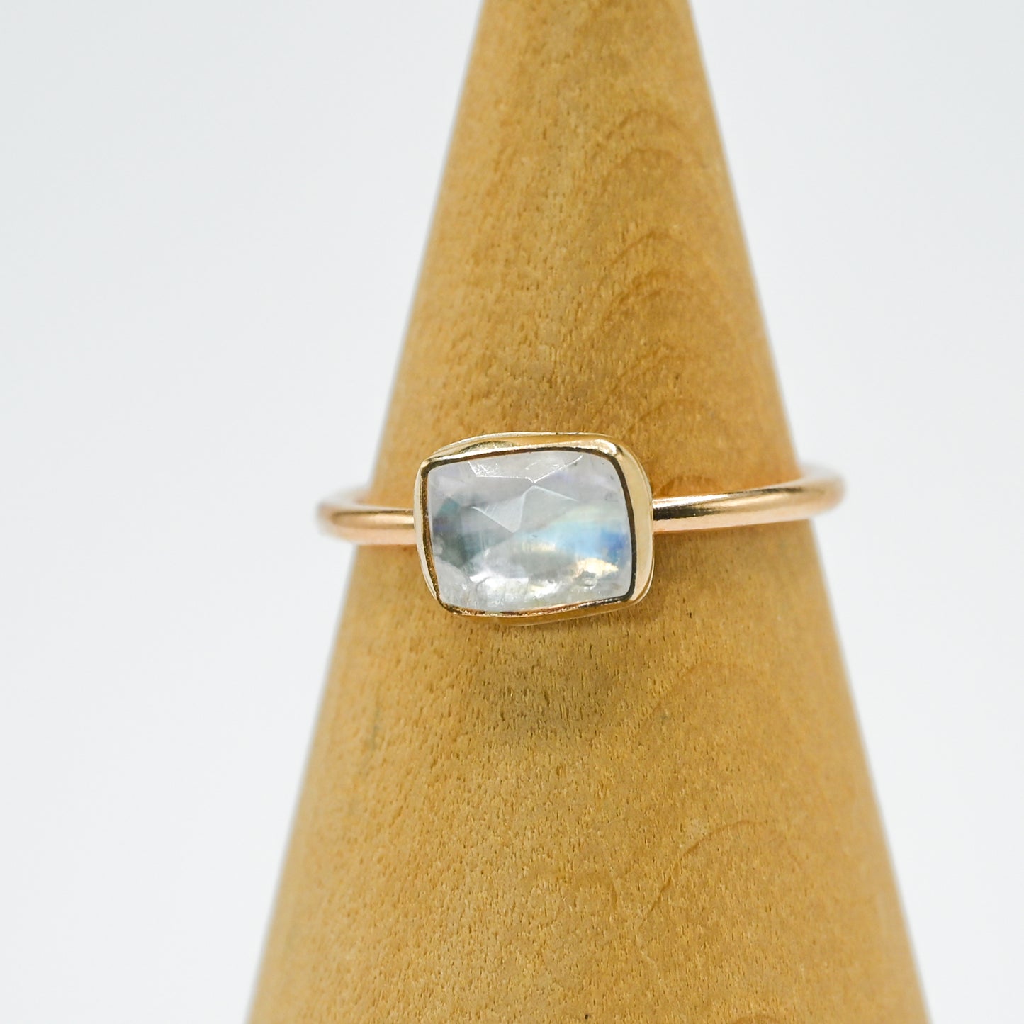 Gold fill rose cut moonstone horizontal size 7.75