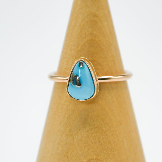 Gold fill sonoran gold turquoise with pyrite inclusion size 7.75