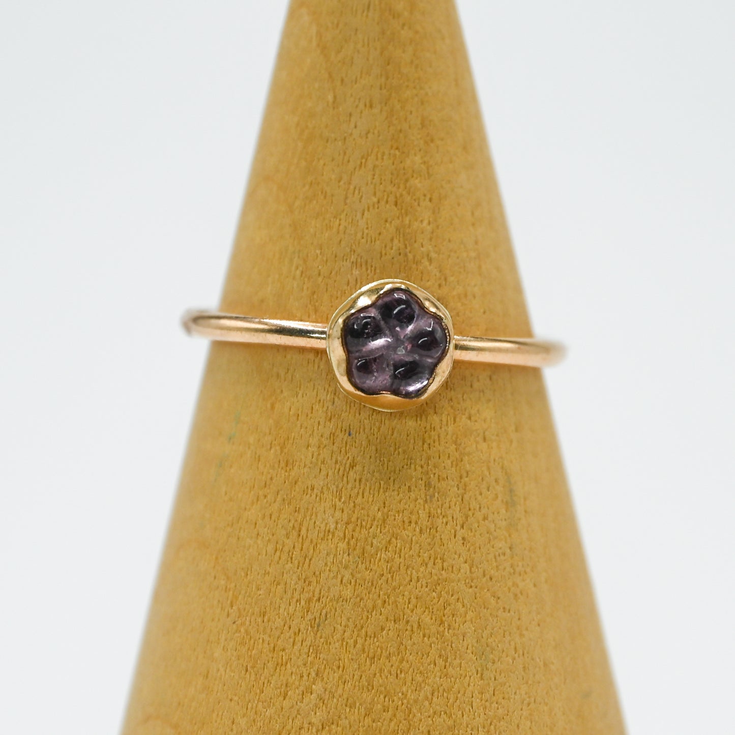 Gold fill purple tourmaline flower size 8