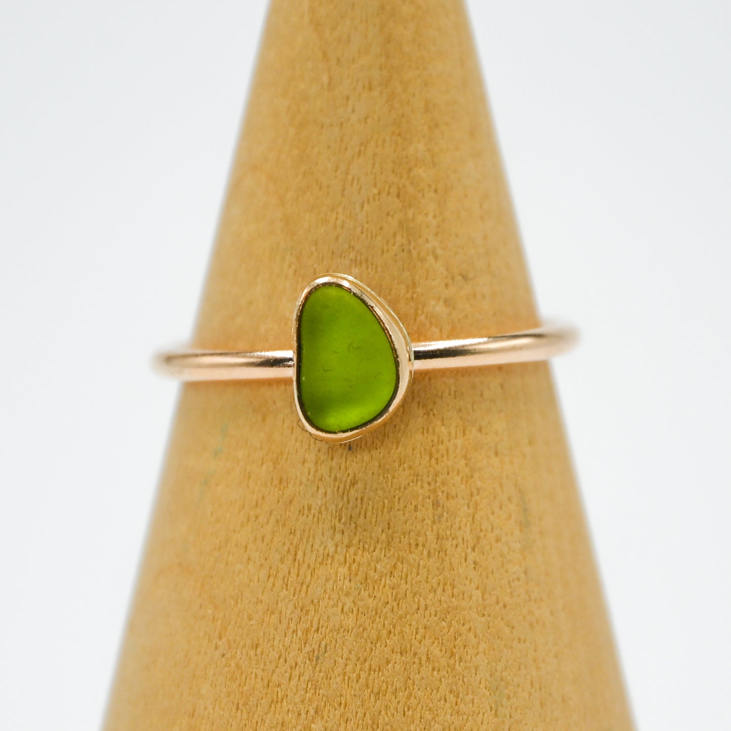 Gold fill lime sea glass size 8.25